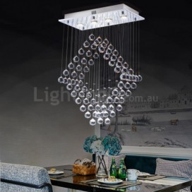 4 Light Modern K9 Crystal Sparkle Luxury Rain Drop Chandelier