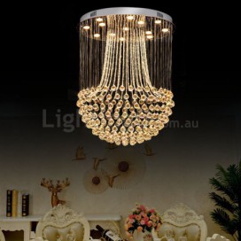 13 Light Half Ball Modern K9 Crystal Sparkle Luxury Rain Drop Chandelier