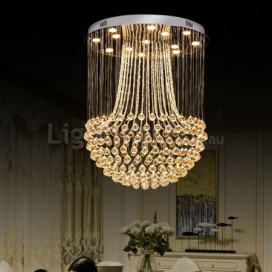 13 Light Half Ball Modern K9 Crystal Sparkle Luxury Rain Drop Chandelier