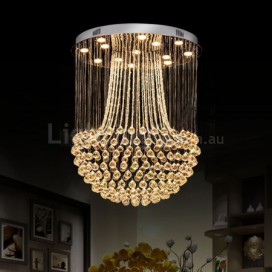 13 Light Half Ball Modern K9 Crystal Sparkle Luxury Rain Drop Chandelier