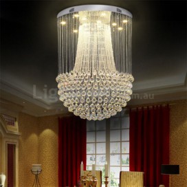 13 Light Half Ball Modern K9 Crystal Sparkle Luxury Rain Drop Chandelier