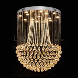 13 Light Half Ball Modern K9 Crystal Sparkle Luxury Rain Drop Chandelier