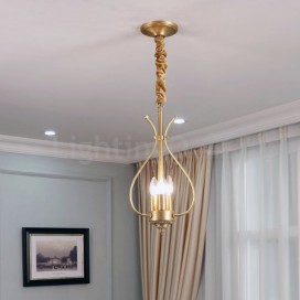 4 Light Retro Rustic Luxury Brass Chandelier