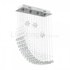 4 Light Modern K9 Crystal Sparkle Luxury Rain Drop Chandelier