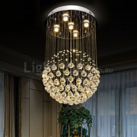 5 Light Ball Modern K9 Crystal Sparkle Luxury Rain Drop Chandelier