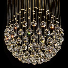 5 Light Ball Modern K9 Crystal Sparkle Luxury Rain Drop Chandelier