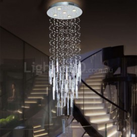 5 Light Round Modern K9 Crystal Sparkle Luxury Rain Drop Chandelier