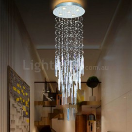 5 Light Round Modern K9 Crystal Sparkle Luxury Rain Drop Chandelier