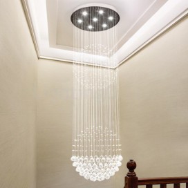 7 Light Ball Modern K9 Crystal Sparkle Luxury Rain Drop Chandelier