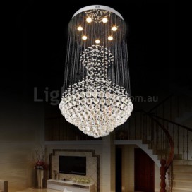 7 Light Round Modern K9 Crystal Sparkle Luxury Rain Drop Chandelier