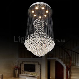 7 Light Round Modern K9 Crystal Sparkle Luxury Rain Drop Chandelier