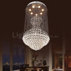 7 Light Round Modern K9 Crystal Sparkle Luxury Rain Drop Chandelier