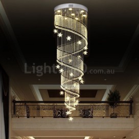 Spiral Modern K9 Crystal Sparkle Luxury Rain Drop Chandelier