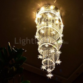 Spiral Modern K9 Crystal Sparkle Luxury Rain Drop Chandelier