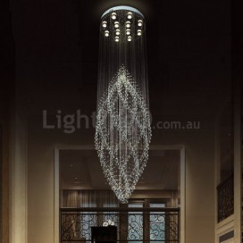 12 Light Spiral Modern K9 Crystal Sparkle Luxury Rain Drop Chandelier