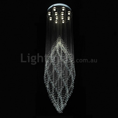 12 Light Spiral Modern K9 Crystal Sparkle Luxury Rain Drop Chandelier