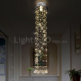 1 Light Round Spiral Modern K9 Crystal Sparkle Luxury Rain Drop Chandelier