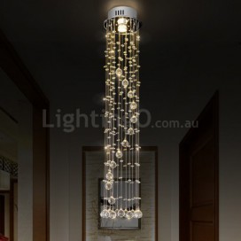 1 Light Round Spiral Modern K9 Crystal Sparkle Luxury Rain Drop Chandelier