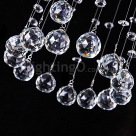 1 Light Round Spiral Modern K9 Crystal Sparkle Luxury Rain Drop Chandelier