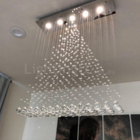 5 Light Modern K9 Crystal Sparkle Luxury Rain Drop Chandelier