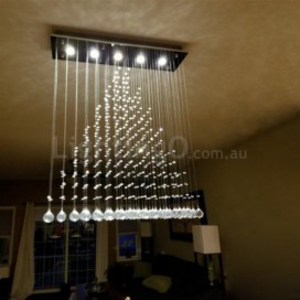 5 Light Modern K9 Crystal Sparkle Luxury Rain Drop Chandelier