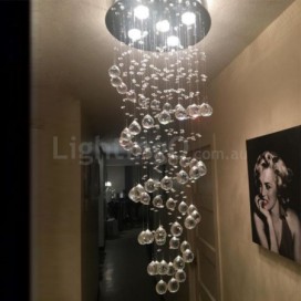 5 Light Spiral Modern K9 Crystal Sparkle Luxury Rain Drop Chandelier