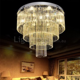 Round 4 Tier Modern K9 Crystal Sparkle Luxury Rain Drop Chandelier