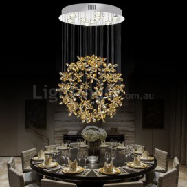 Ball Modern K9 Crystal Sparkle Luxury Rain Drop Chandelier