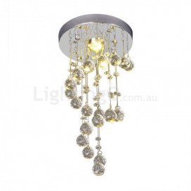 1 Light Spiral Modern K9 Crystal Sparkle Luxury Rain Drop Chandelier