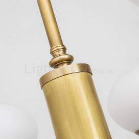 9 Light Retro Rustic Luxury Brass Chandelier with Glass Shade