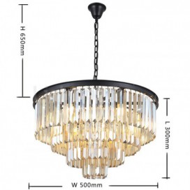 Round Modern K9 Crystal Sparkle Luxury Chandelier