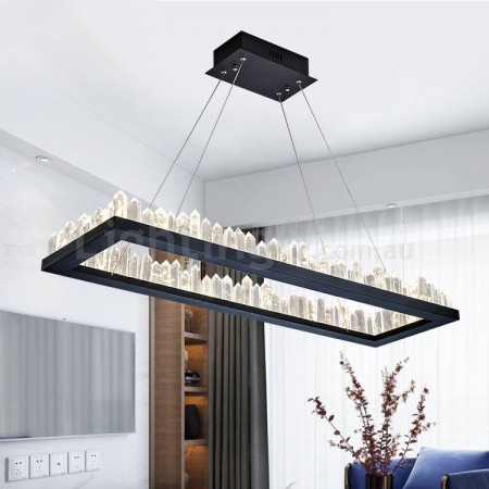 Rectangle Modern K9 Crystal Sparkle Luxury Chandelier