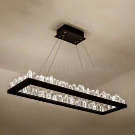 Rectangle Modern K9 Crystal Sparkle Luxury Chandelier