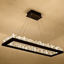 Rectangle Modern K9 Crystal Sparkle Luxury Chandelier