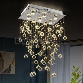 6 Light Modern K9 Crystal Sparkle Luxury Rain Drop Chandelier