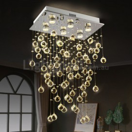 6 Light Modern K9 Crystal Sparkle Luxury Rain Drop Chandelier