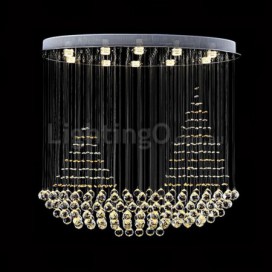 10 Light Sailboat Modern K9 Crystal Sparkle Luxury Rain Drop Chandelier