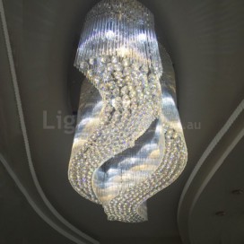 Wave Modern K9 Crystal Sparkle Luxury Rain Drop Chandelier