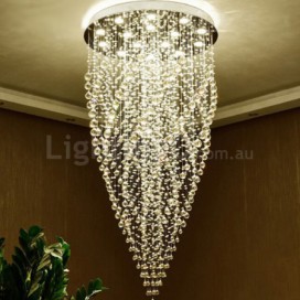 Spiral Round Modern K9 Crystal Sparkle Luxury Rain Drop Chandelier