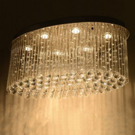 6 Light Modern K9 Crystal Sparkle Luxury Rain Drop Chandelier