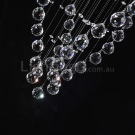 5 Light Spiral Modern K9 Crystal Sparkle Luxury Rain Drop Chandelier