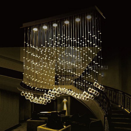 6 Light Wave Modern K9 Crystal Sparkle Luxury Rain Drop Chandelier