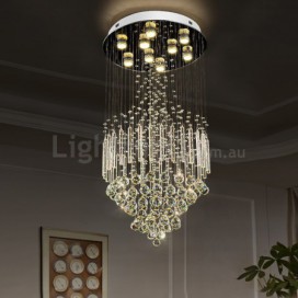 9 Light Modern K9 Crystal Sparkle Luxury Rain Drop Chandelier