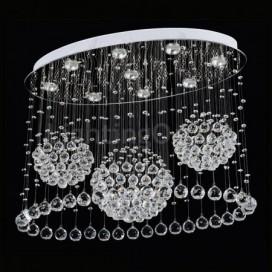 9 Light 3 Balls Modern K9 Crystal Sparkle Luxury Rain Drop Chandelier