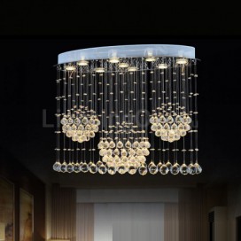 9 Light 3 Balls Modern K9 Crystal Sparkle Luxury Rain Drop Chandelier