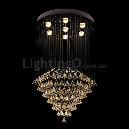 7 Light Modern K9 Crystal Sparkle Luxury Rain Drop Chandelier