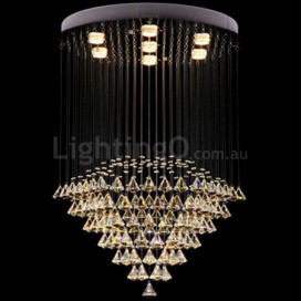 7 Light Modern K9 Crystal Sparkle Luxury Rain Drop Chandelier
