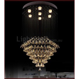 7 Light Modern K9 Crystal Sparkle Luxury Rain Drop Chandelier