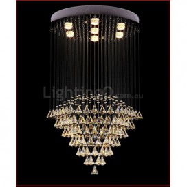 7 Light Modern K9 Crystal Sparkle Luxury Rain Drop Chandelier