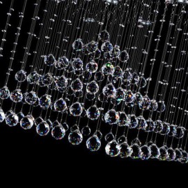 9 Light Square Modern K9 Crystal Sparkle Luxury Rain Drop Chandelier